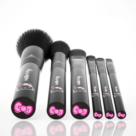 Hello Kitty  6-Pc Vegan Cruelty-Free Makeup Brush Set "Just Slay" New In Box - Picture 4 of 7